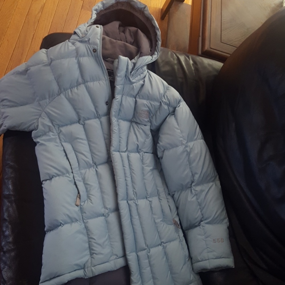 Light Blue North Face Puffer Jacket